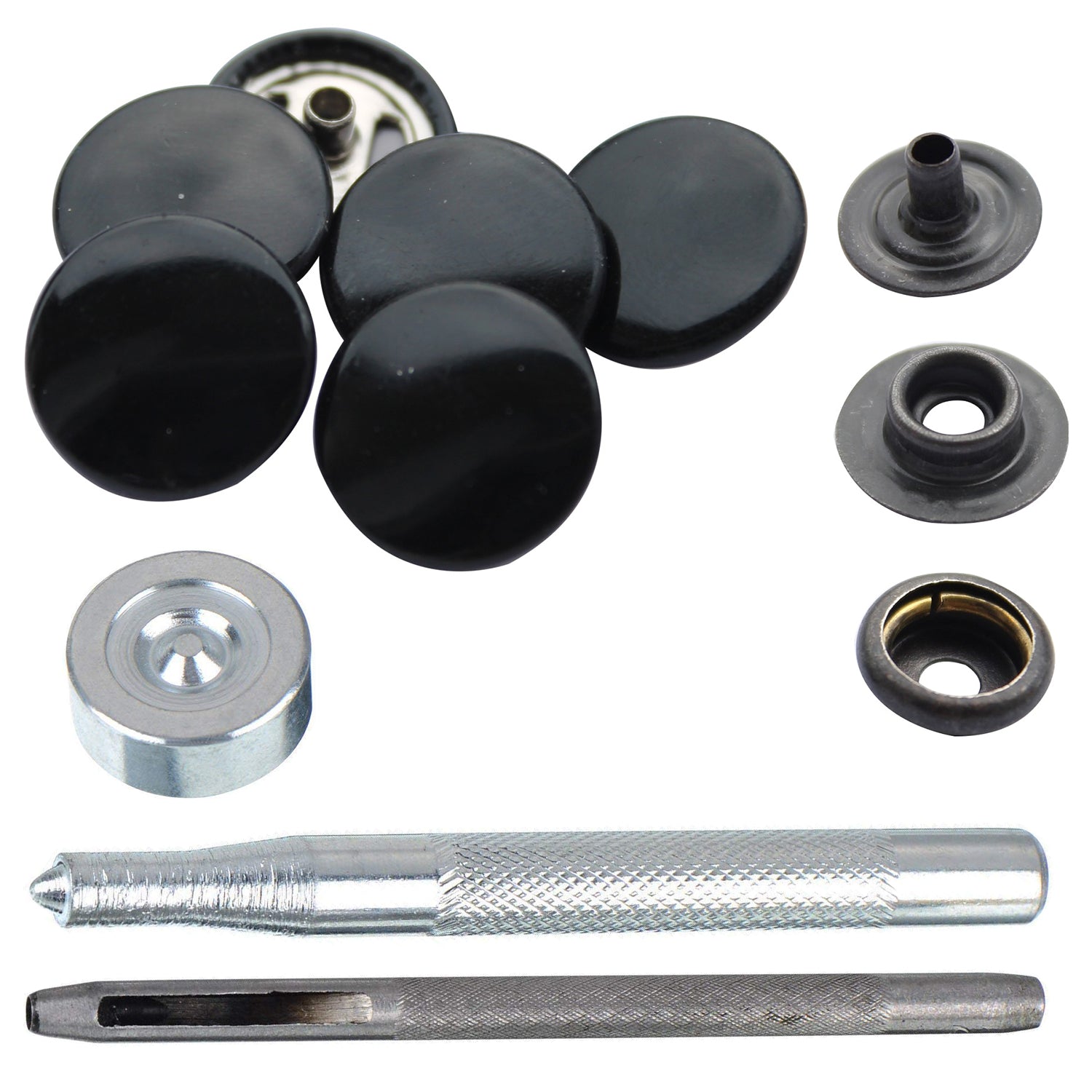 4-Part Press Studs with Hand Fixing Tool - Small