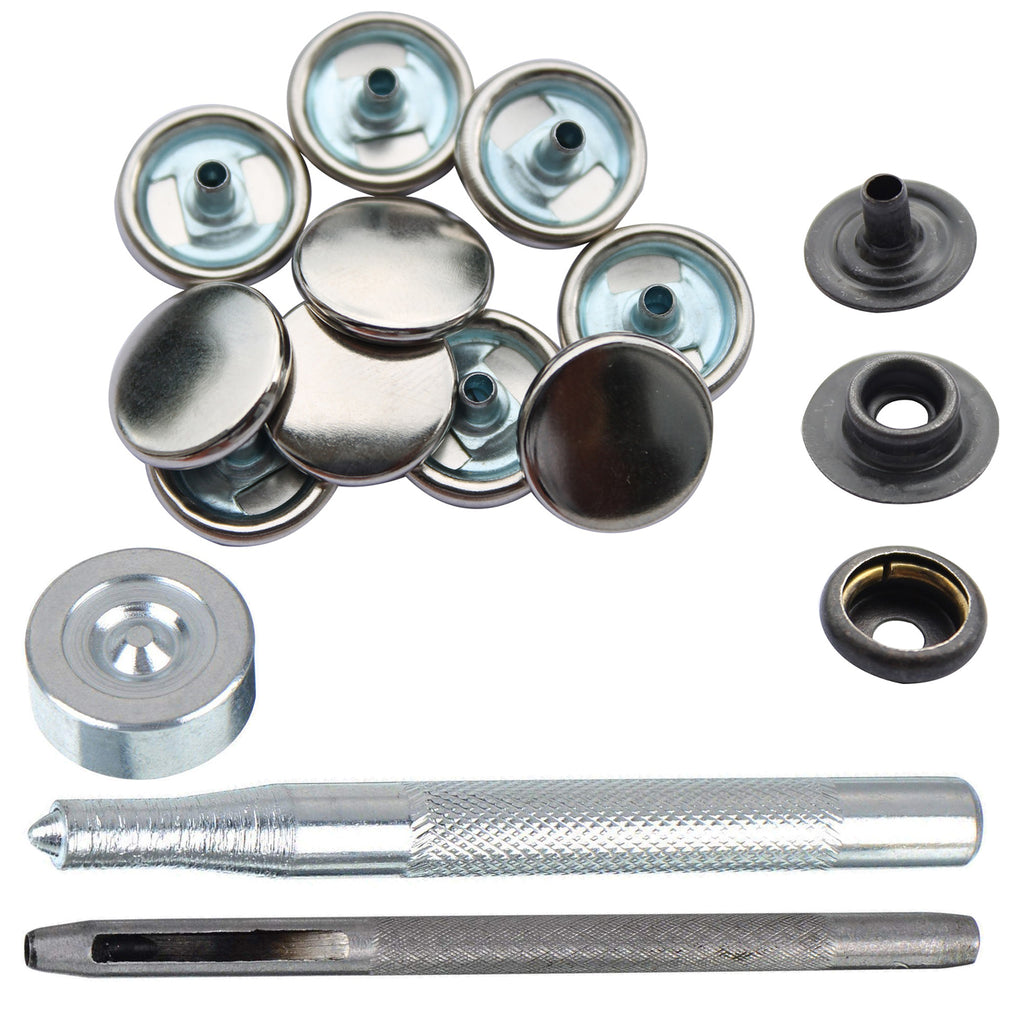 4-Part Press Studs with Hand Fixing Tool - Small