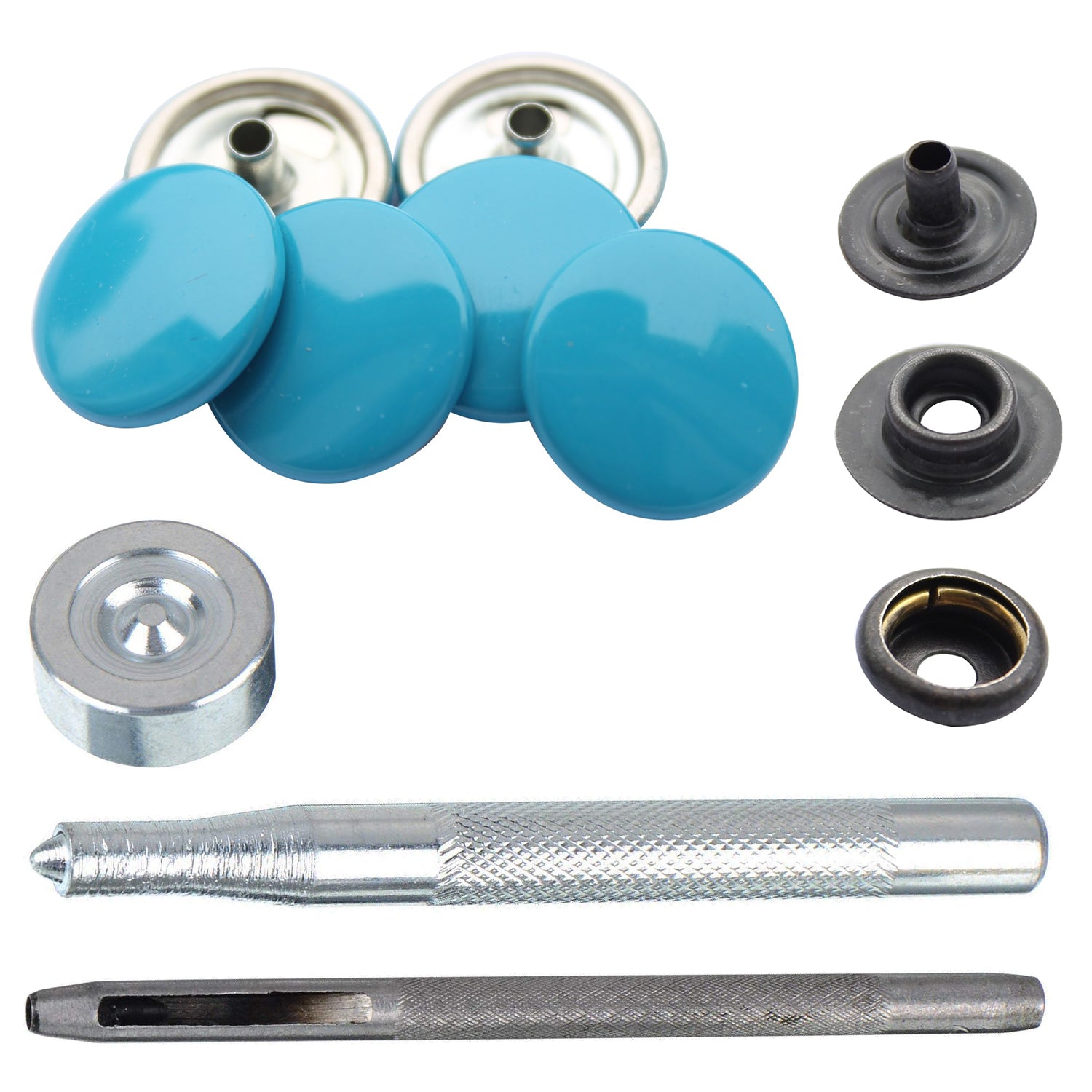 4-Part Press Studs with Hand Fixing Tool - Small