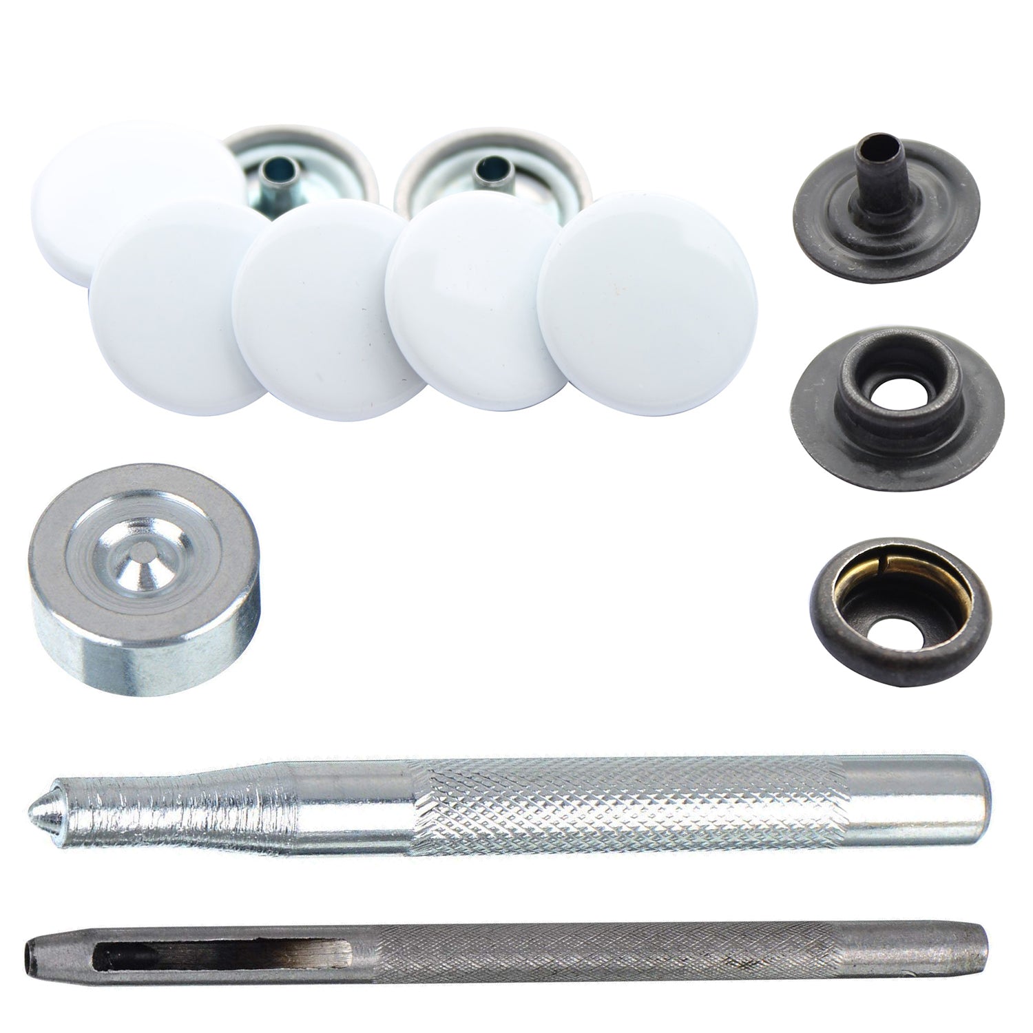 4-Part Press Studs with Hand Fixing Tool - Small