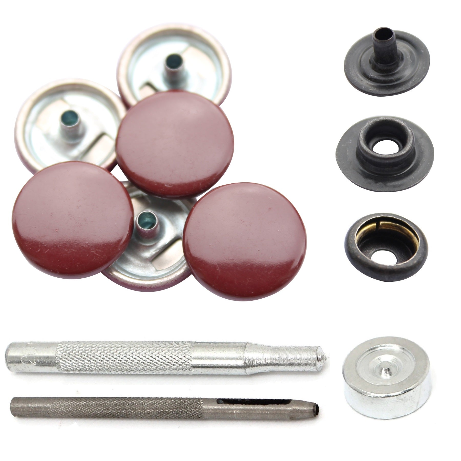 4-Part Press Studs with Hand Fixing Tool - Small