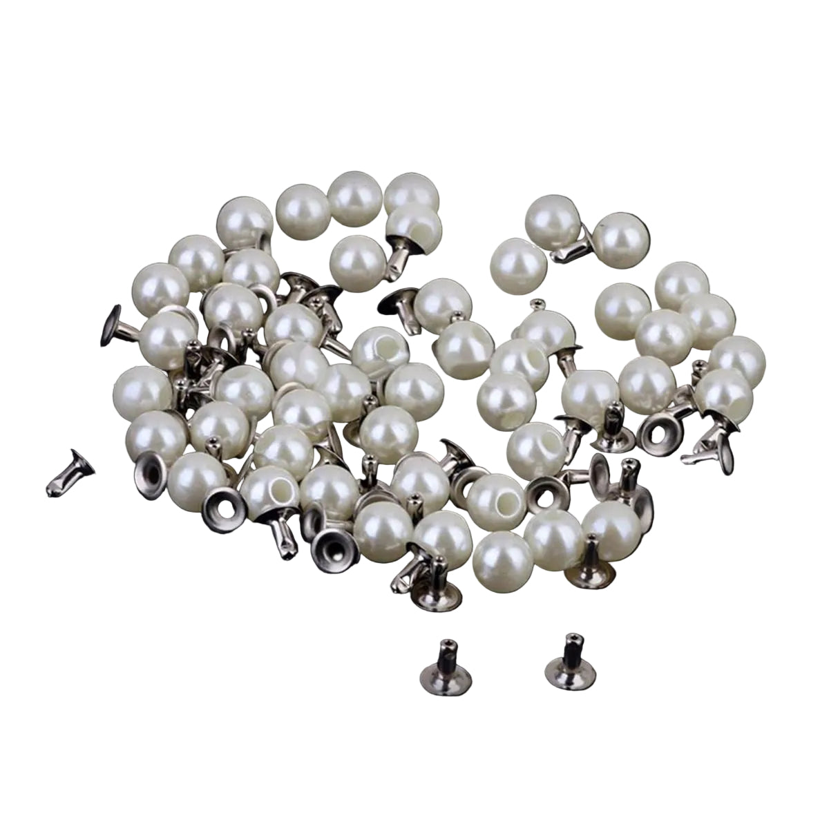 Round Pearl Rivet Studs with Base Pin (Pack of 100)