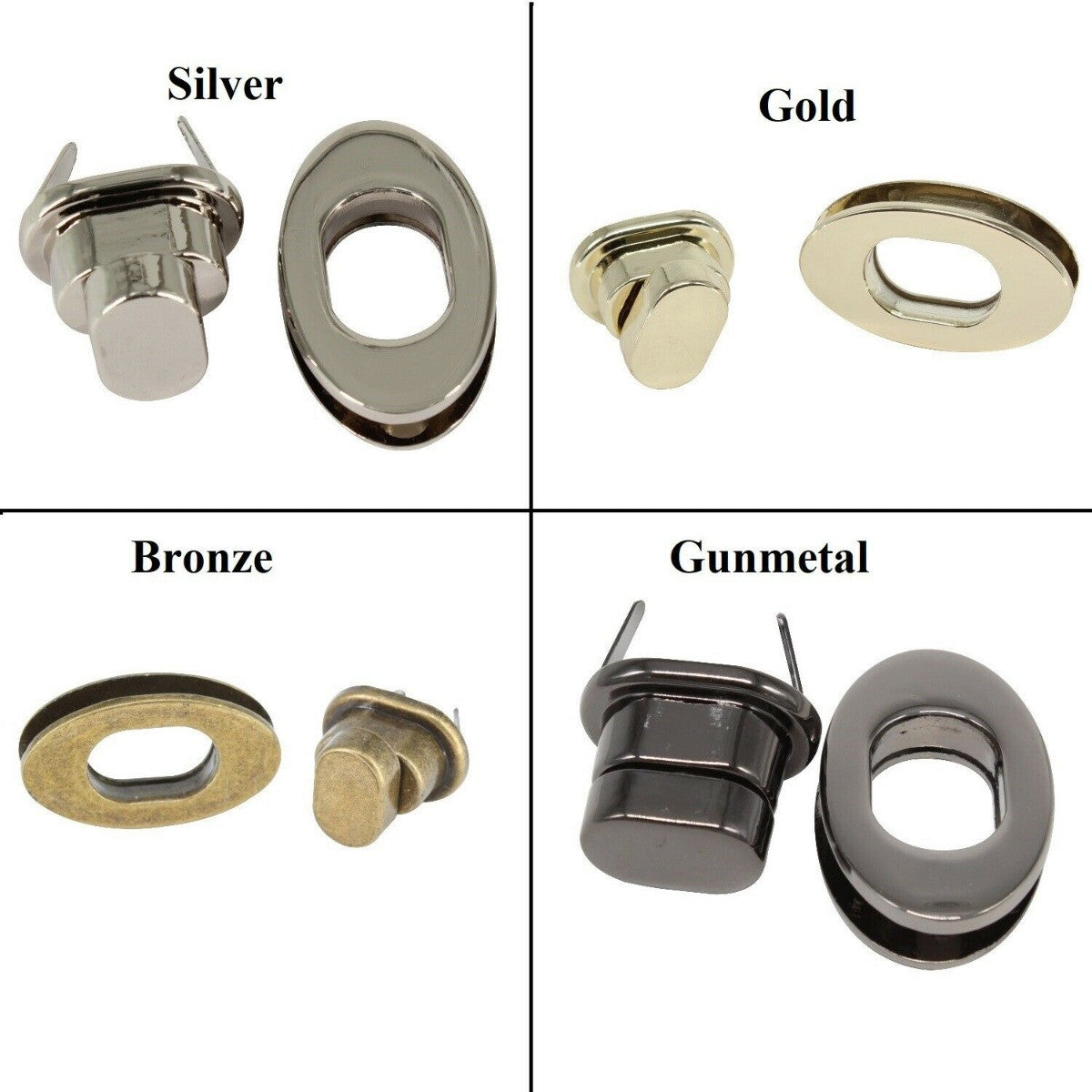 15mm Oval Twist and Turn Clasp - (Pack of 1)