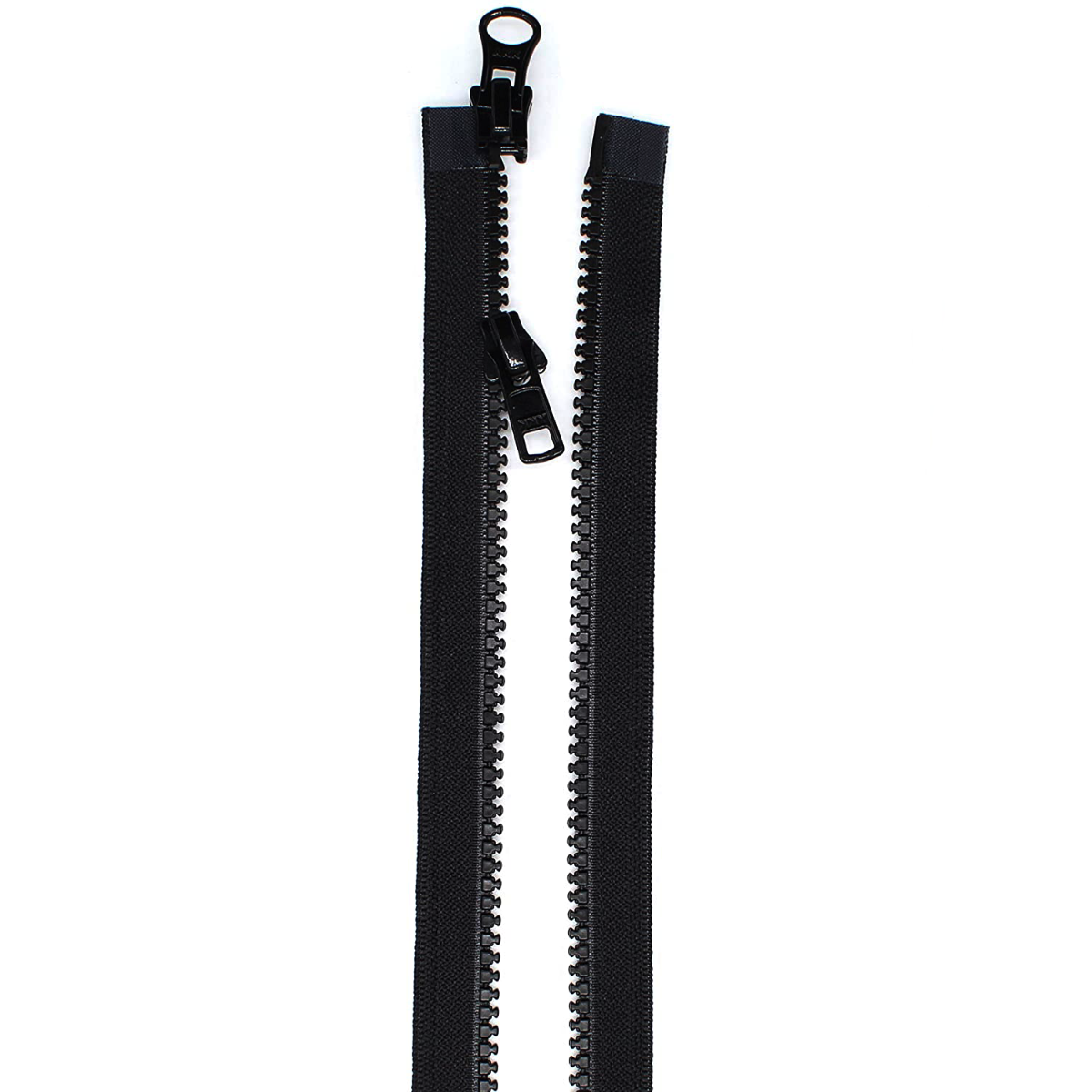 YKK Plastic Two-Way Open-End VISLON Zip, Black - 26" / 66cm