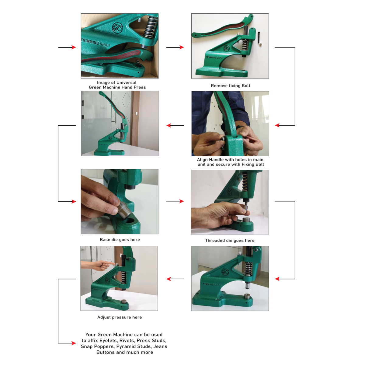 The Green Machine Hand Press® with Hole Punching Die Set