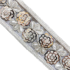 65mm Wide Indian Floral Embroidary Lace - 4 Metres