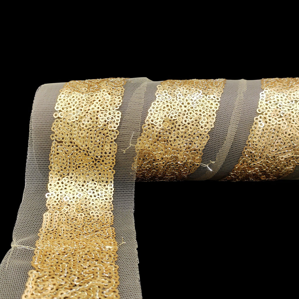 55mm Wide Indian Sequin Lace - 4 Metres