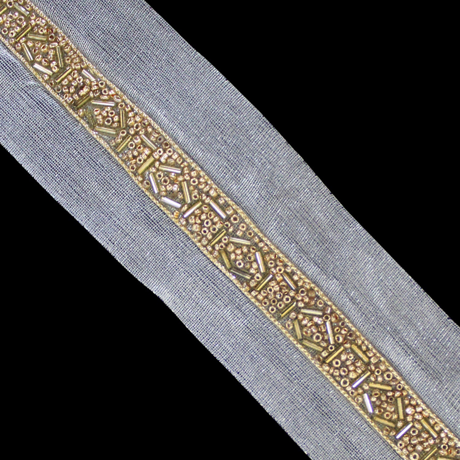 52mm Wide Indian Piping & Round Beaded Lace - 4M