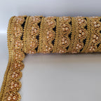 25mm Wide Indian Peach Pearl Studded Lace - 4M