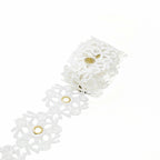 Diamante Eyelets Studded Lace Ribbon - 1m