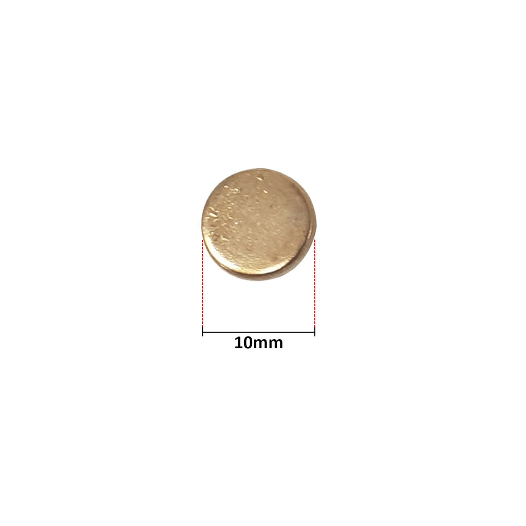 Flat Head Stud Rivets with Alloy Pins - Brass (Pack of 100)