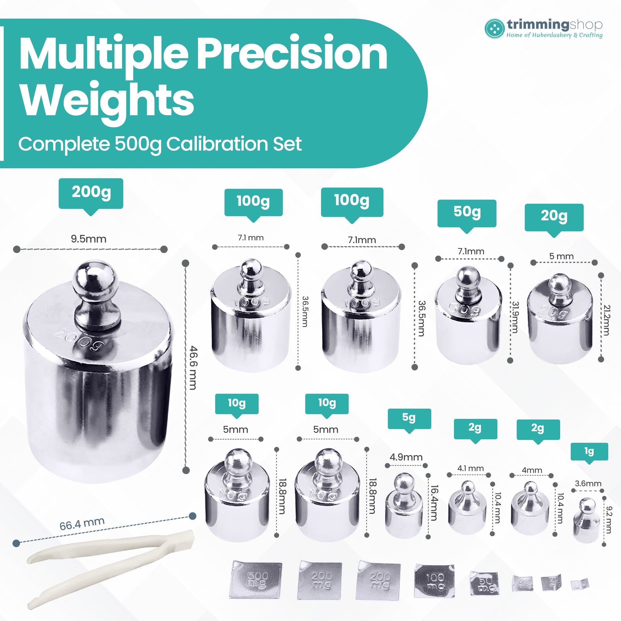 Precision Stainless Steel Calibration Weights Set