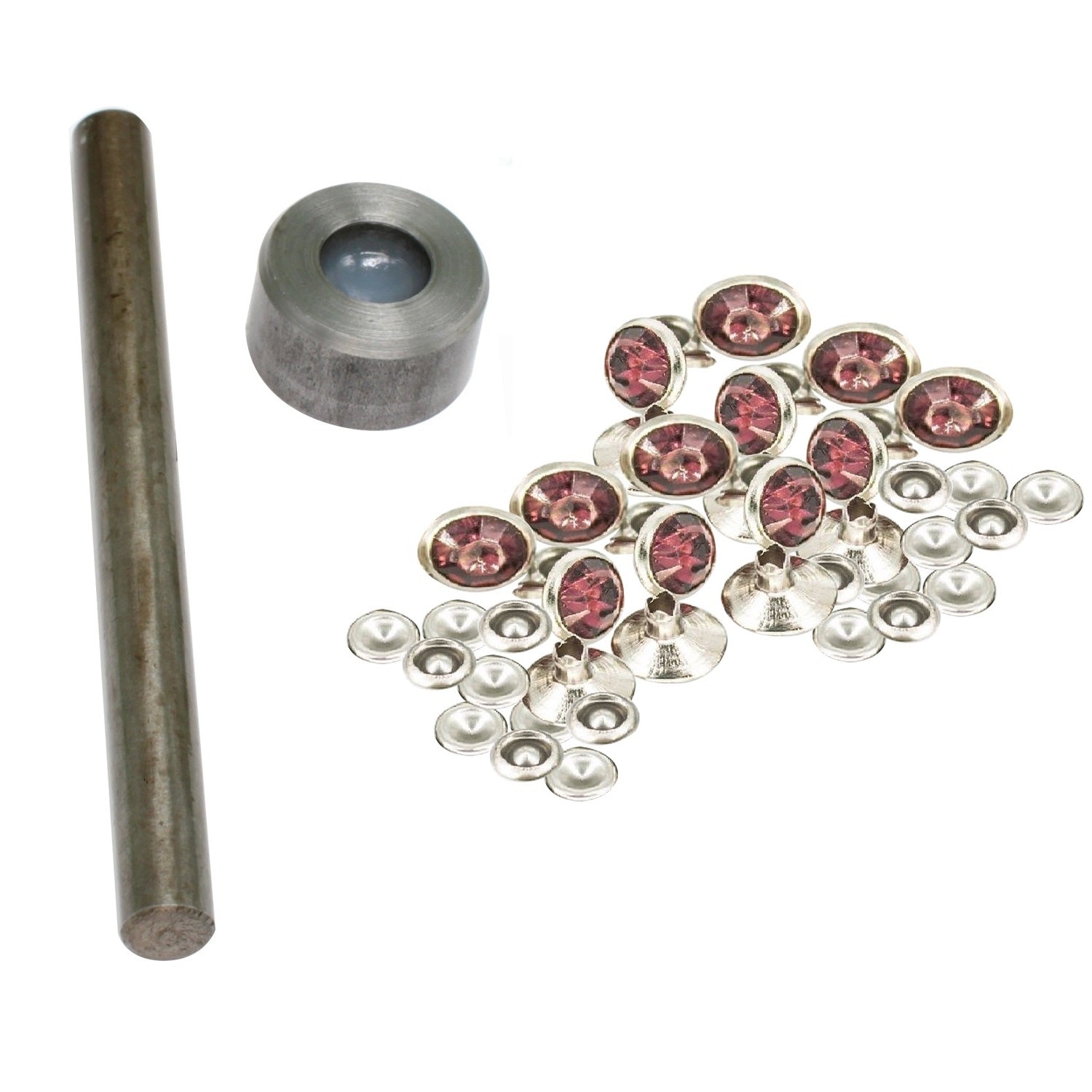 Diamante Rivets with 2 Part Hand Tool  - (Pack of 10)