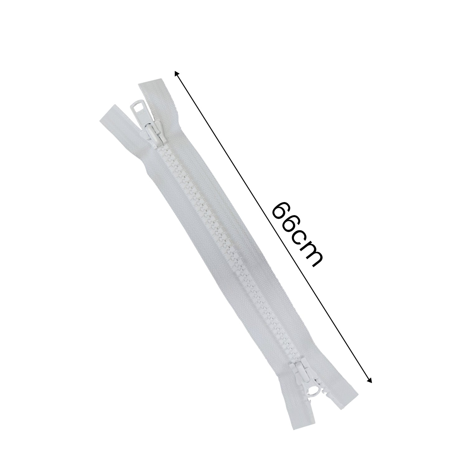 YKK Plastic Two-Way Open-End VISLON Zip, Black - 26" / 66cm