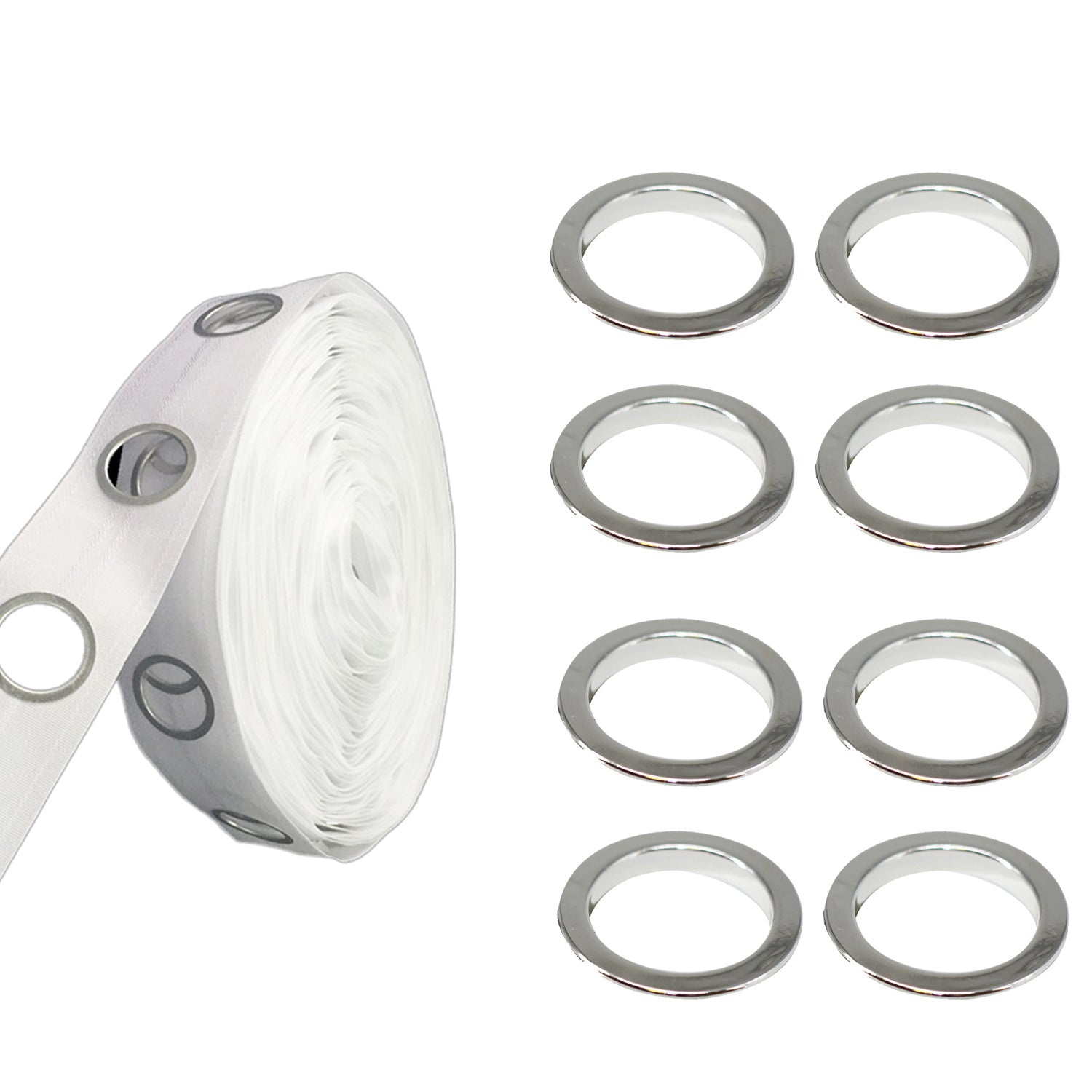 40mm Plastic Curtain Eyelets With Curtain Tape