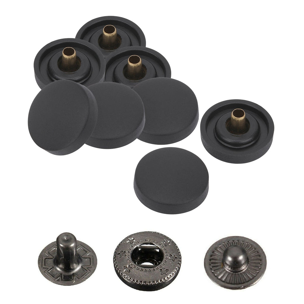 15mm S Spring Press Studs With Gunmetal Back Snaps With OR Without Hand Tool