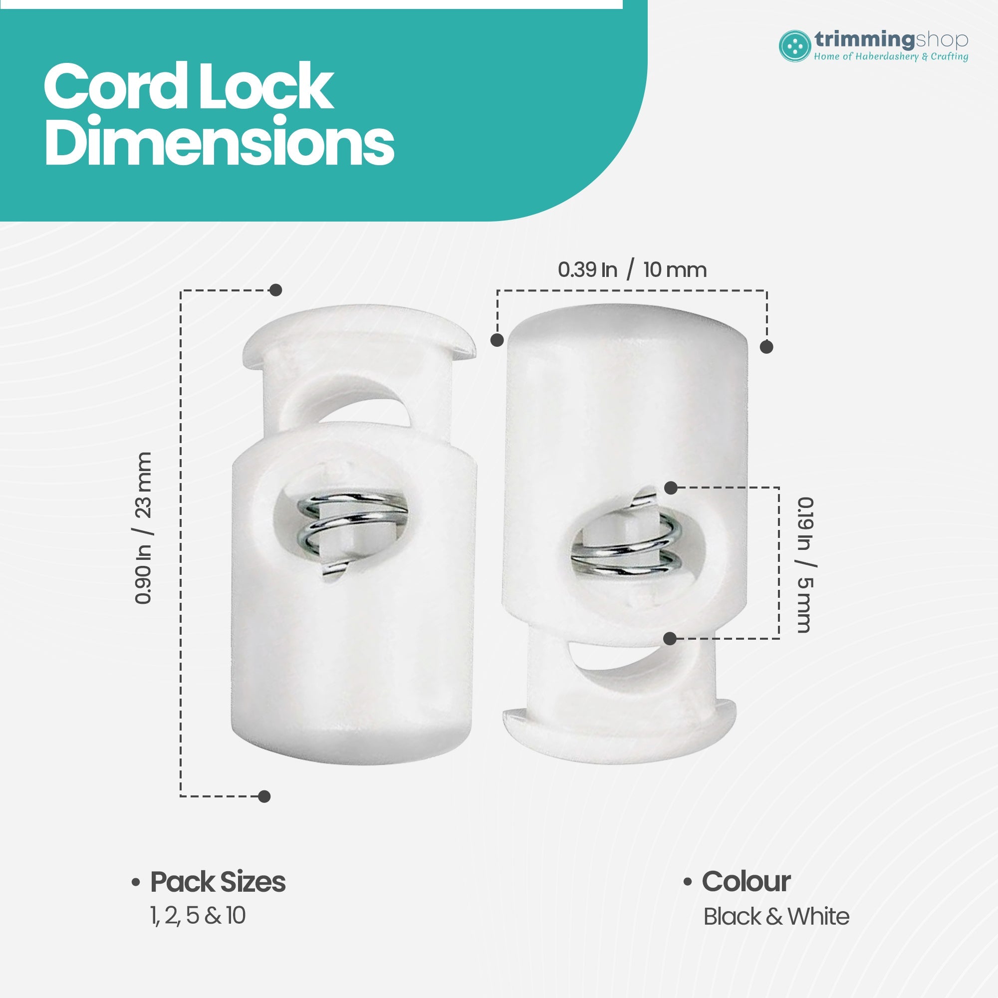 Plastic Cord Lock Spring Loaded Toggle Stopper