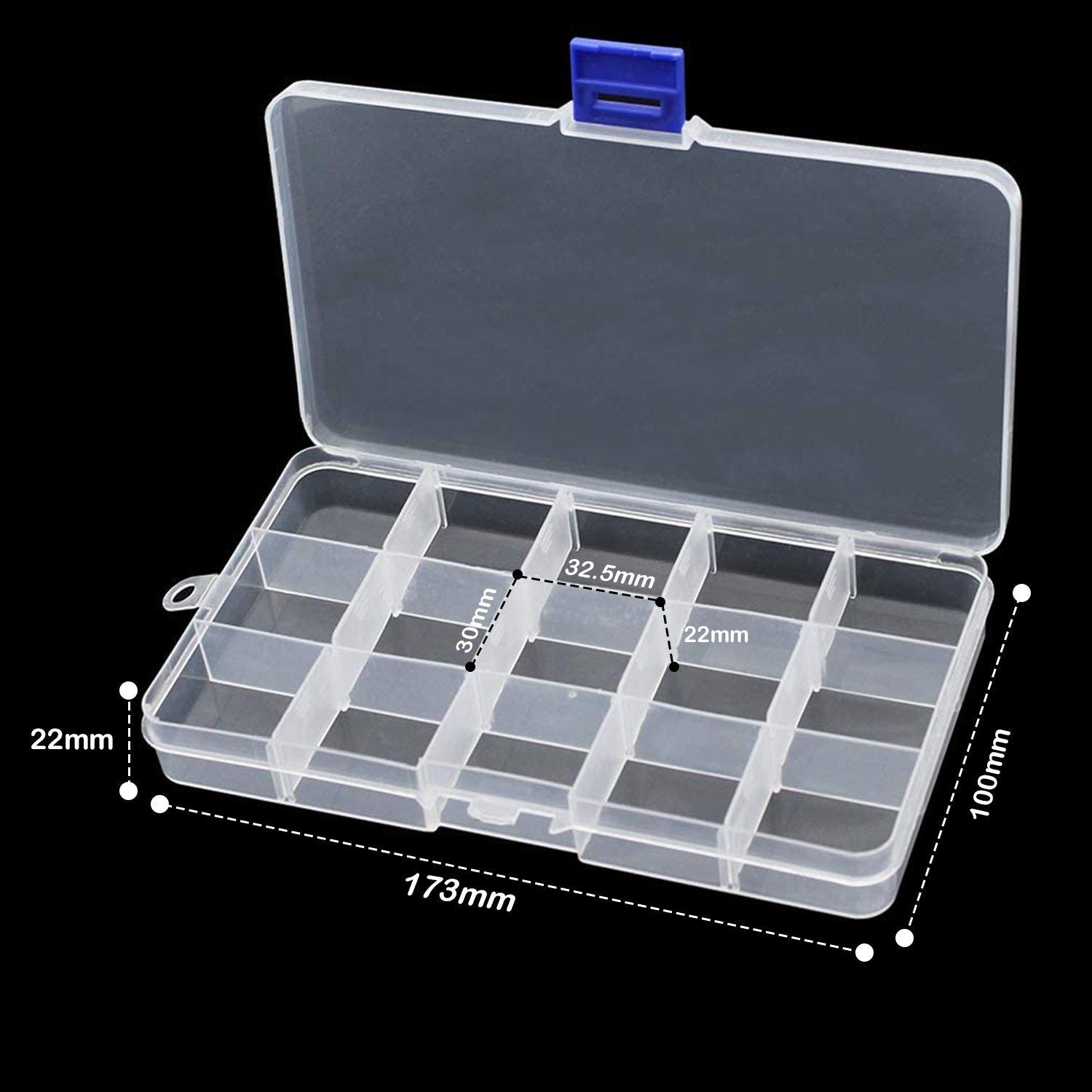 15-Compartment Crafting Organiser Box with Adjustable Dividers