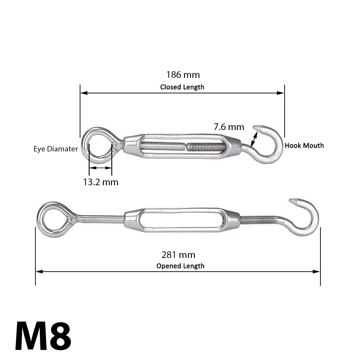 Turnbuckle Wire Tensioner Steel Hook
