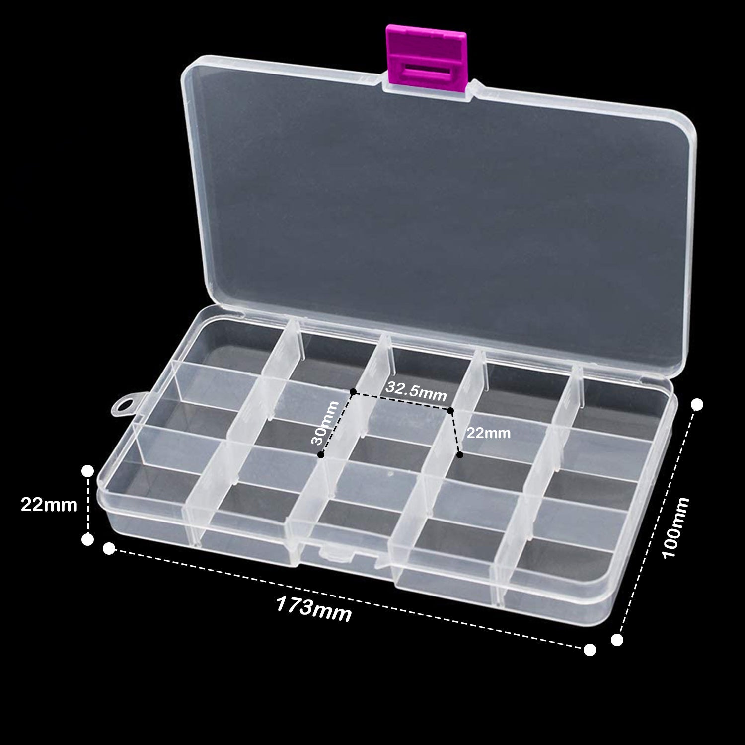 15-Compartment Crafting Organiser Box with Adjustable Dividers