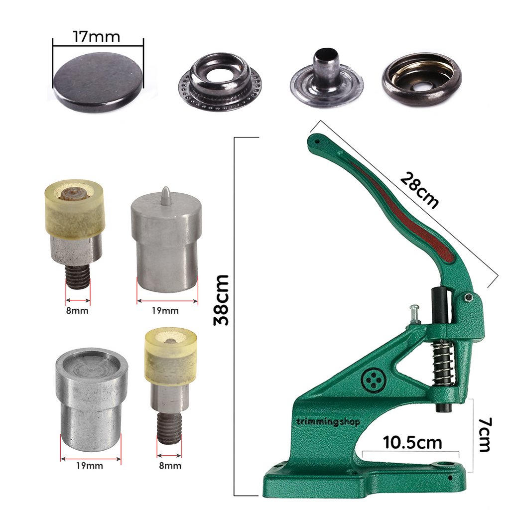 The Green Machine Hand Press® with Press Studs and Fixing Dies Set