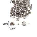 Flat Head Mushroom Shaped Punk Studs with Base Pin (Pack of 100)