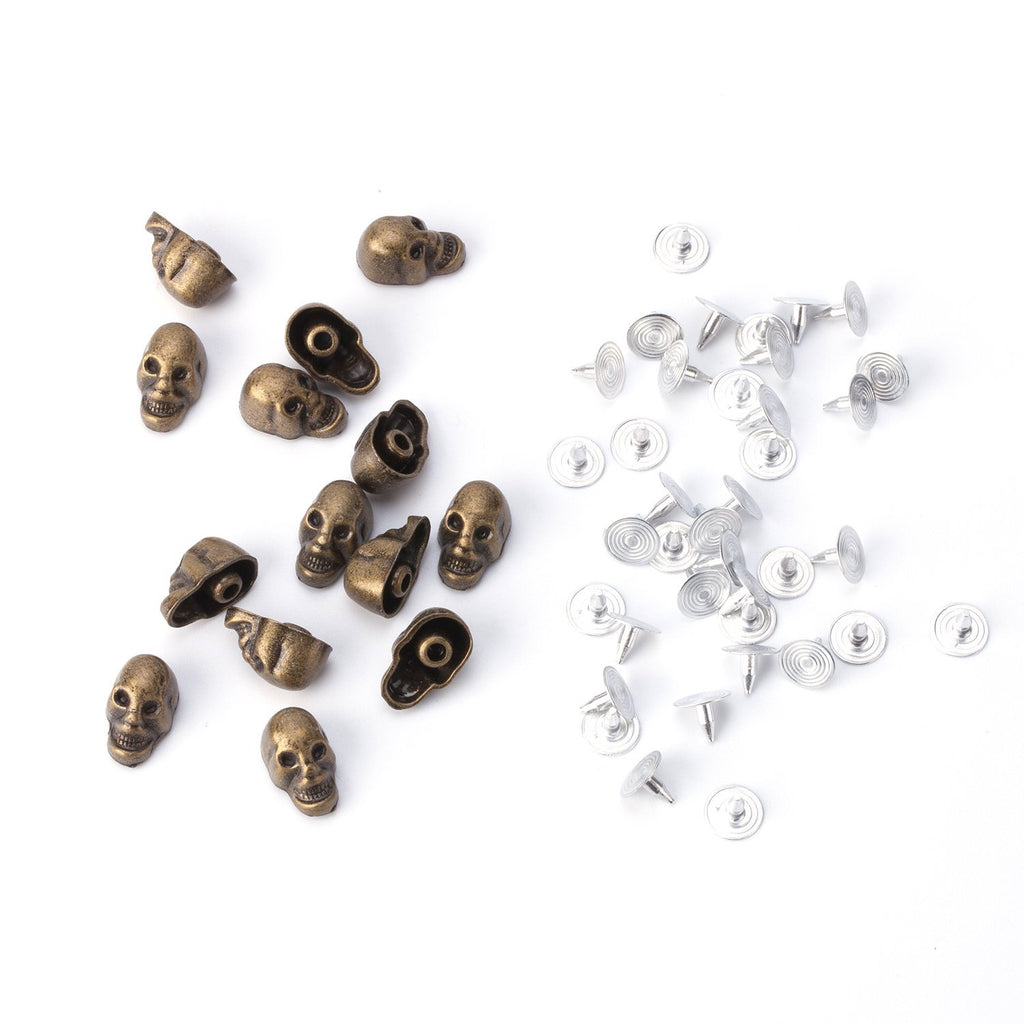 Metal Skull Heads with Rivets