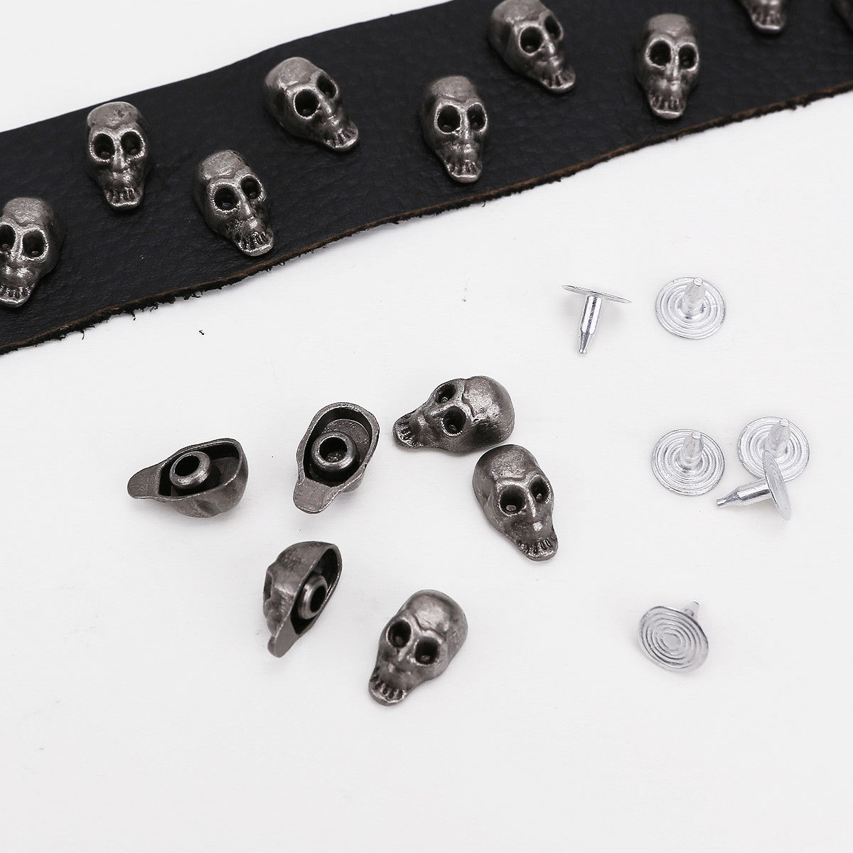 Metal Skull Heads with Rivets