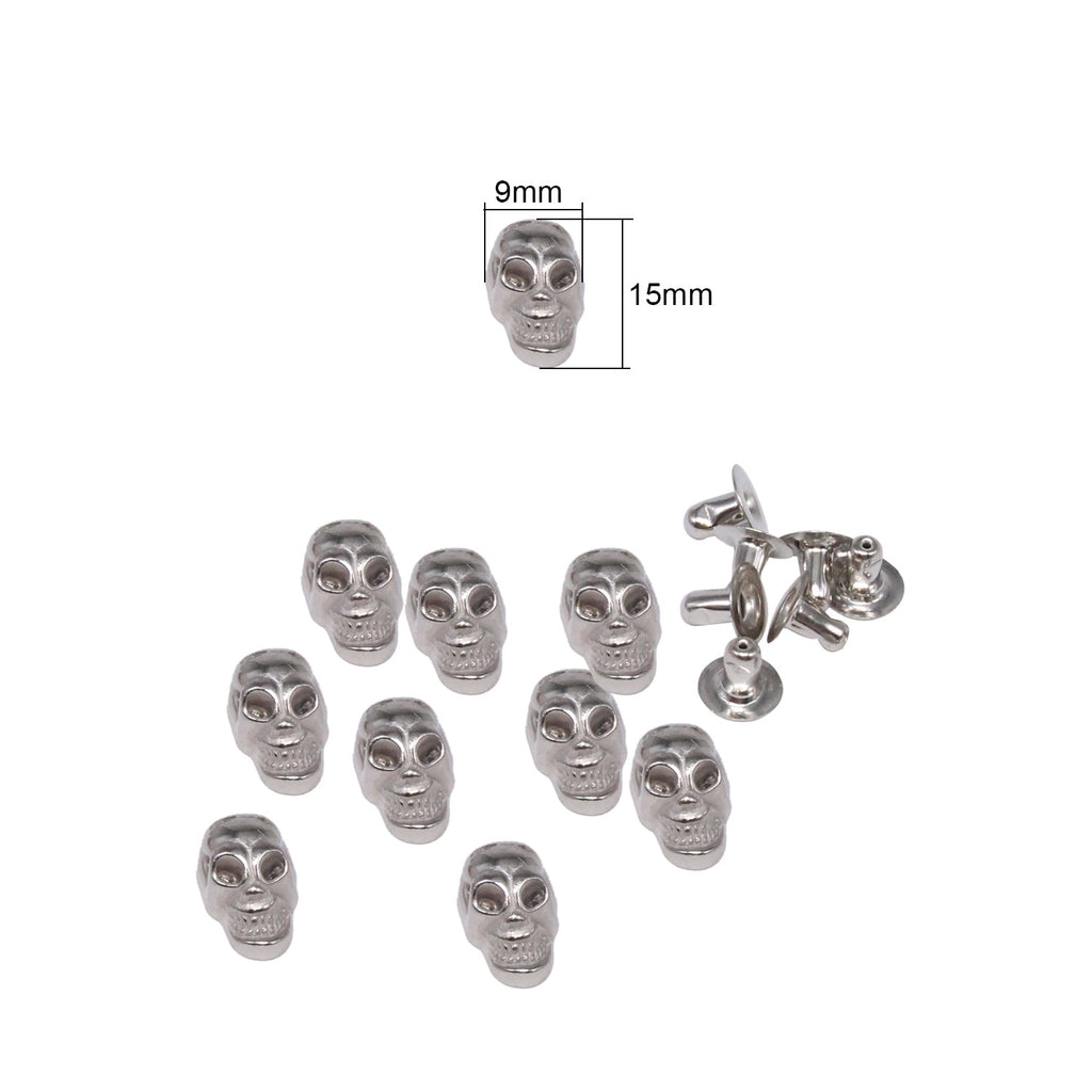 Plastic Skull Heads with Rivets - Pack of 100