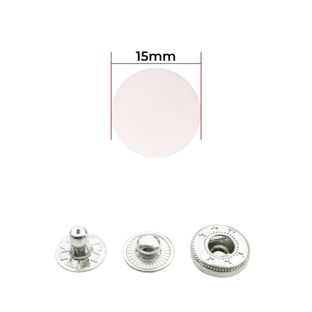15mm S-Spring Press Studs With Plastic Caps