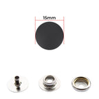 15mm 4 Part Press Studs With Silver Componants