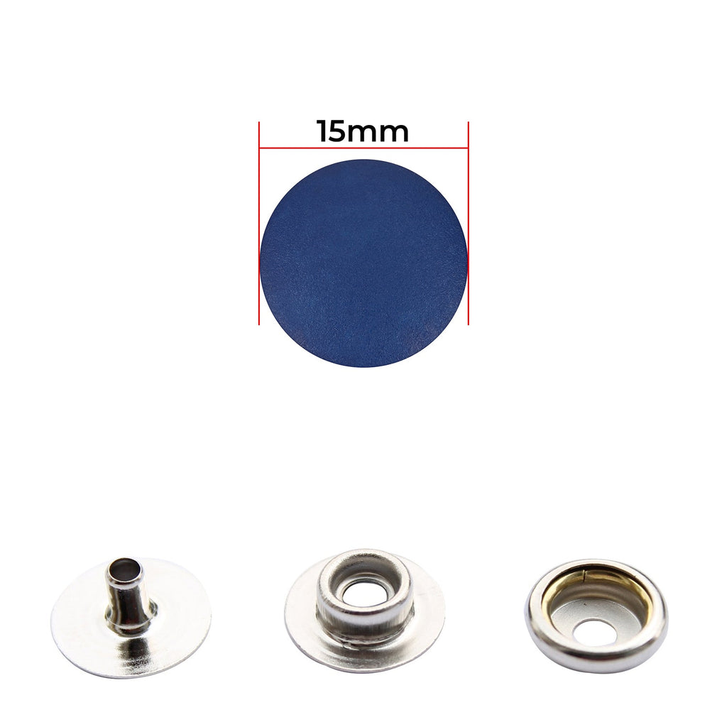 15mm Ring Spring Press Studs With Silver Components