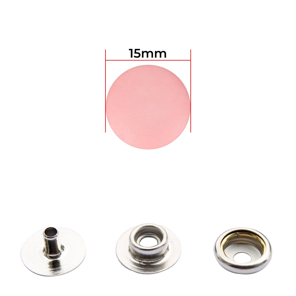 15mm Ring Spring Press Studs With Silver Components
