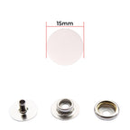 15mm Ring Spring Press Studs With Silver Components
