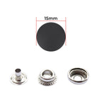 15mm Large Press Studs Silver With Plastic Cap