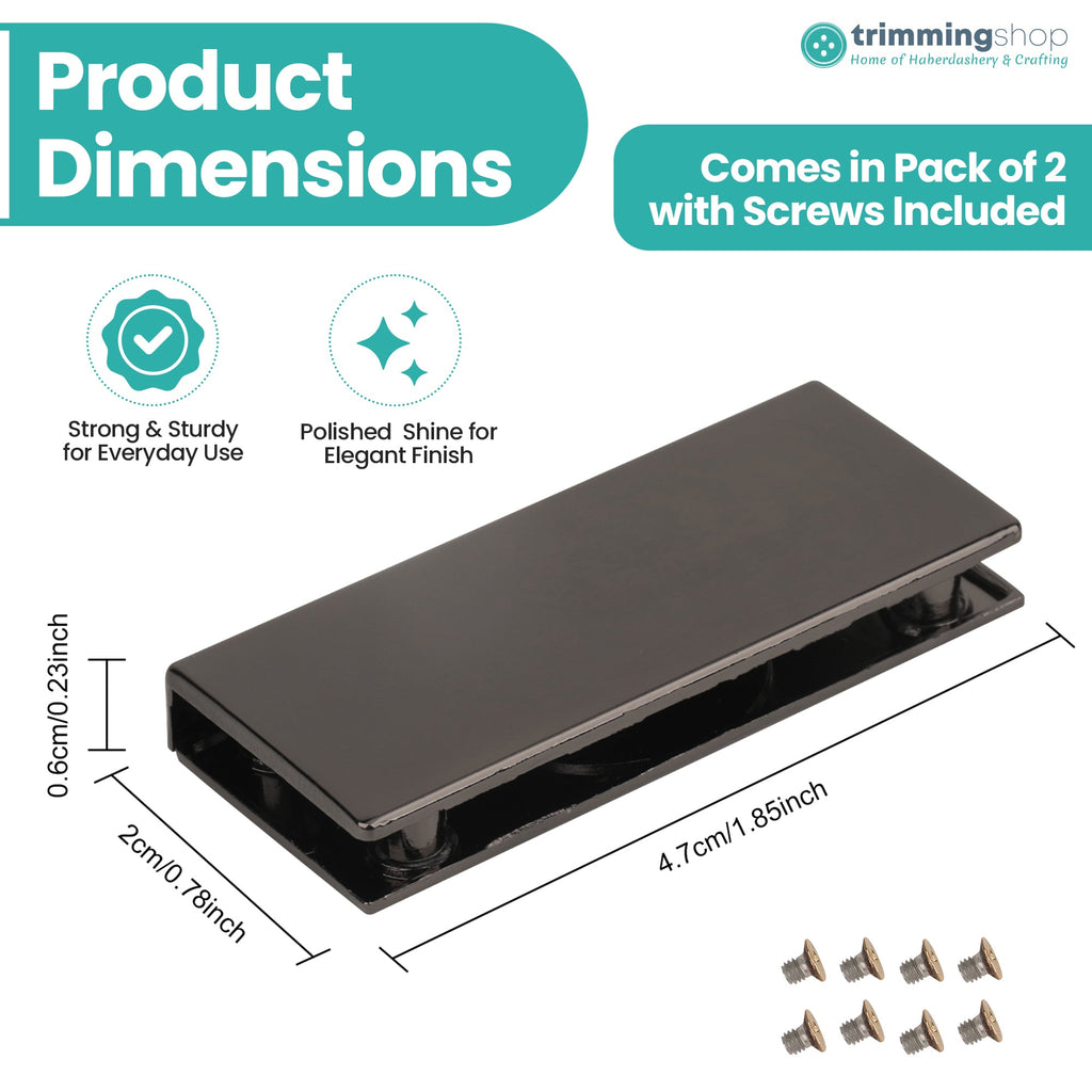 Rectangular Magnetic Edge Clasp Plates - Set of 2