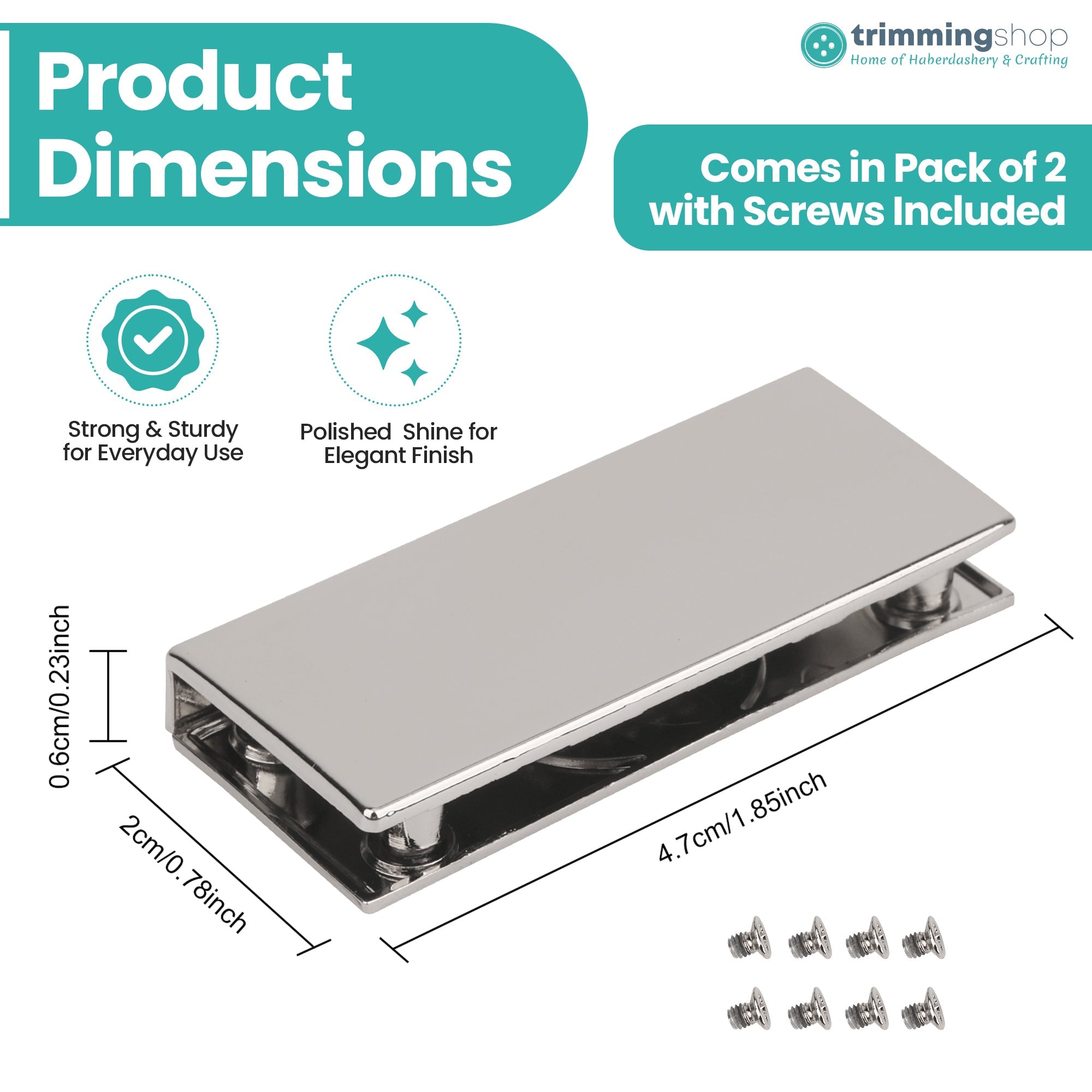Rectangular Magnetic Edge Clasp Plates - Set of 2