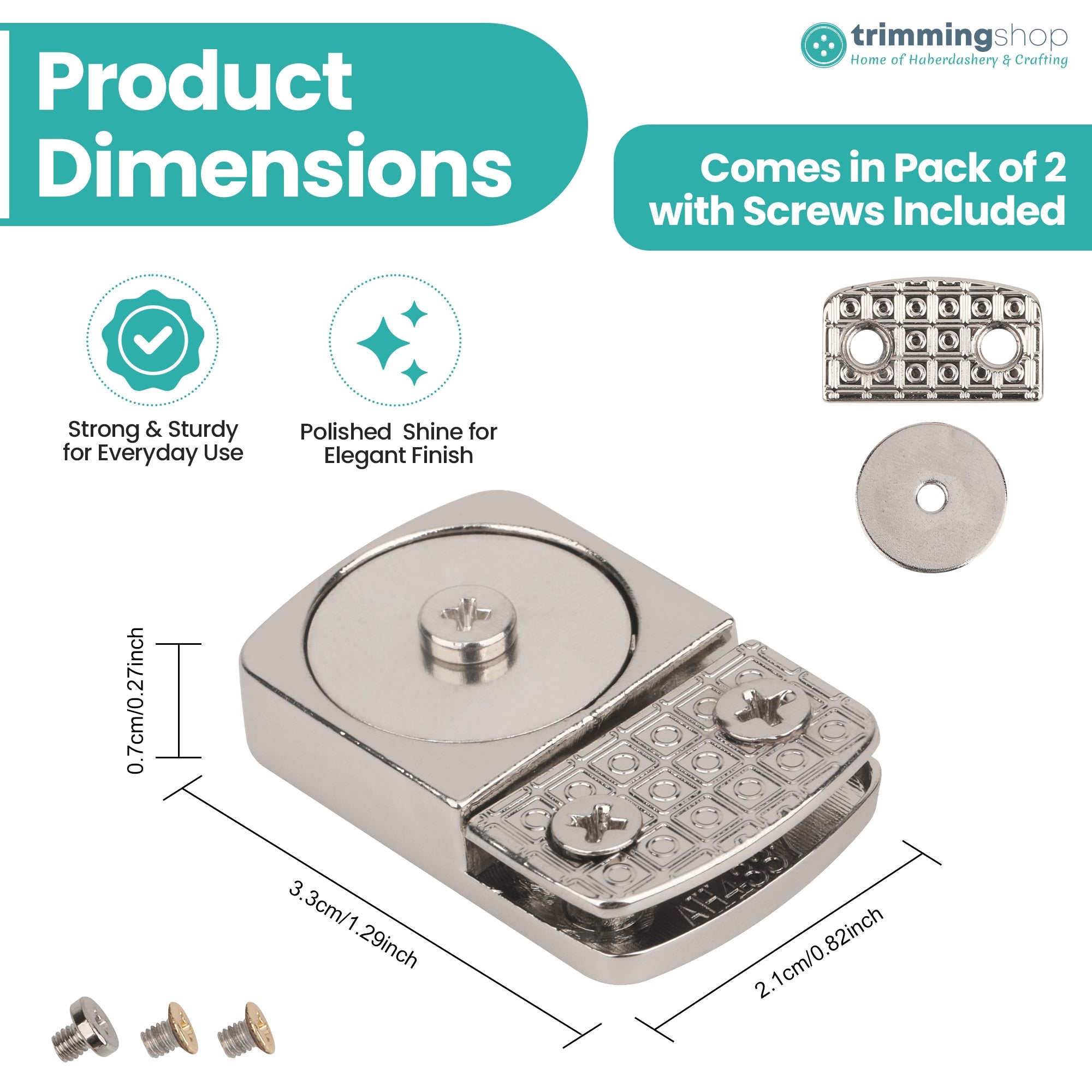 Rectangular Edge Buckle Plates - Set of 2