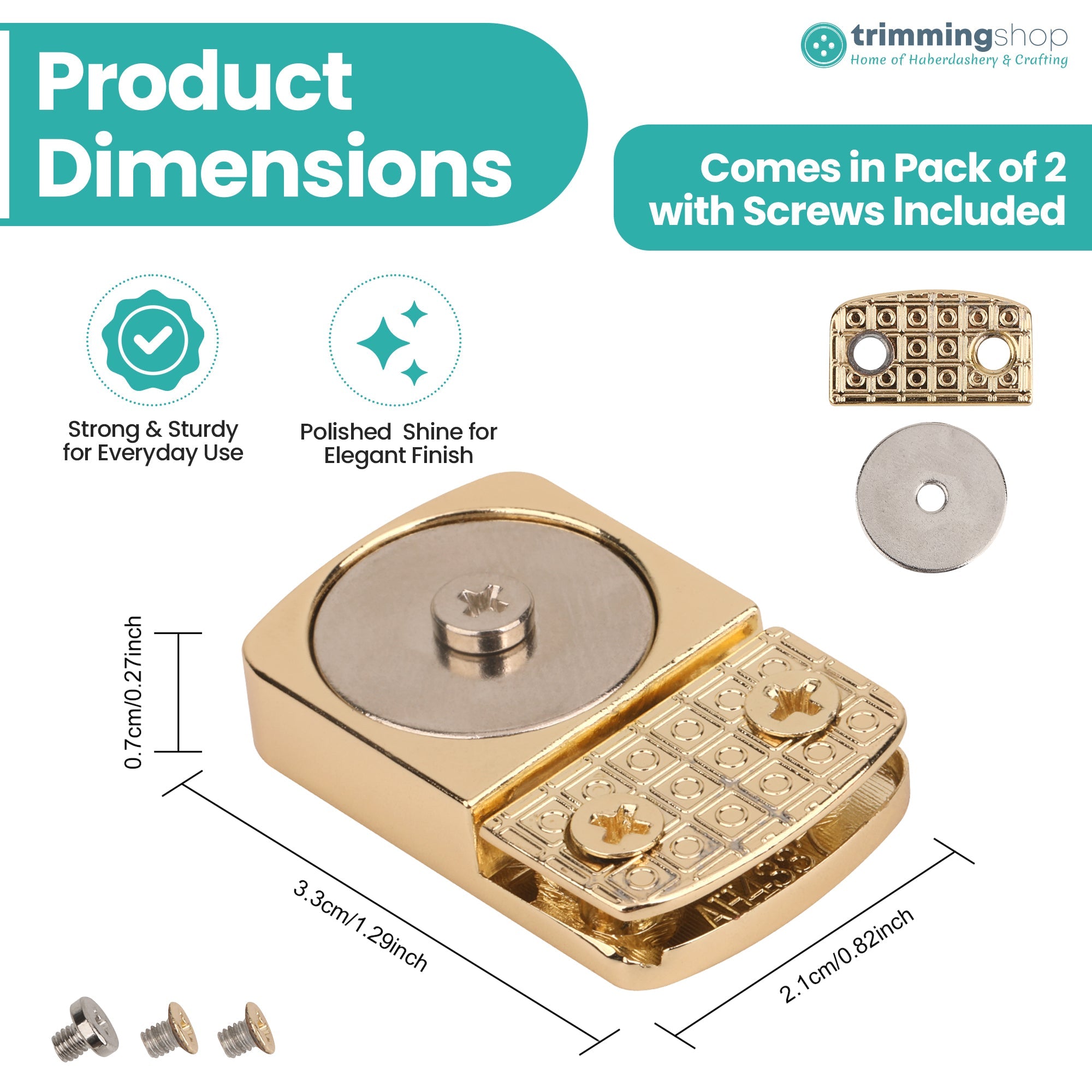 Rectangular Edge Buckle Plates - Set of 2