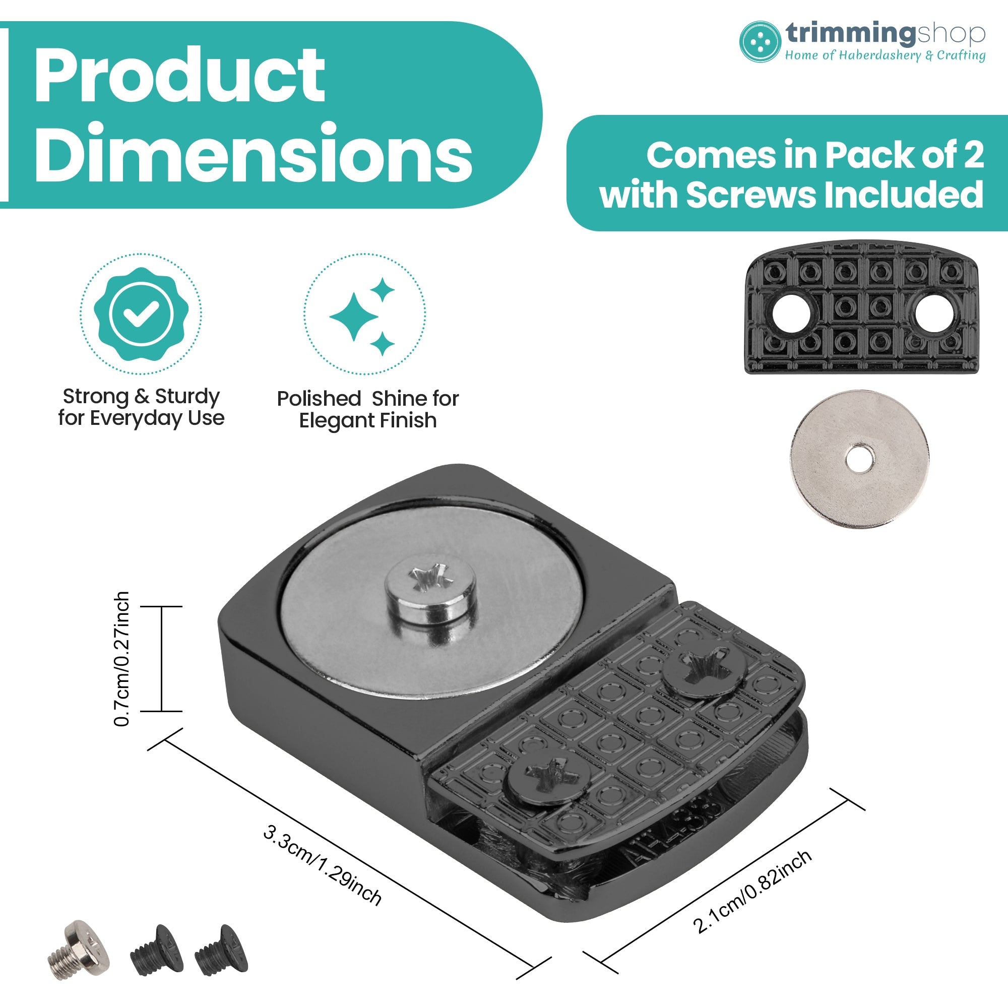 Rectangular Edge Buckle Plates - Set of 2