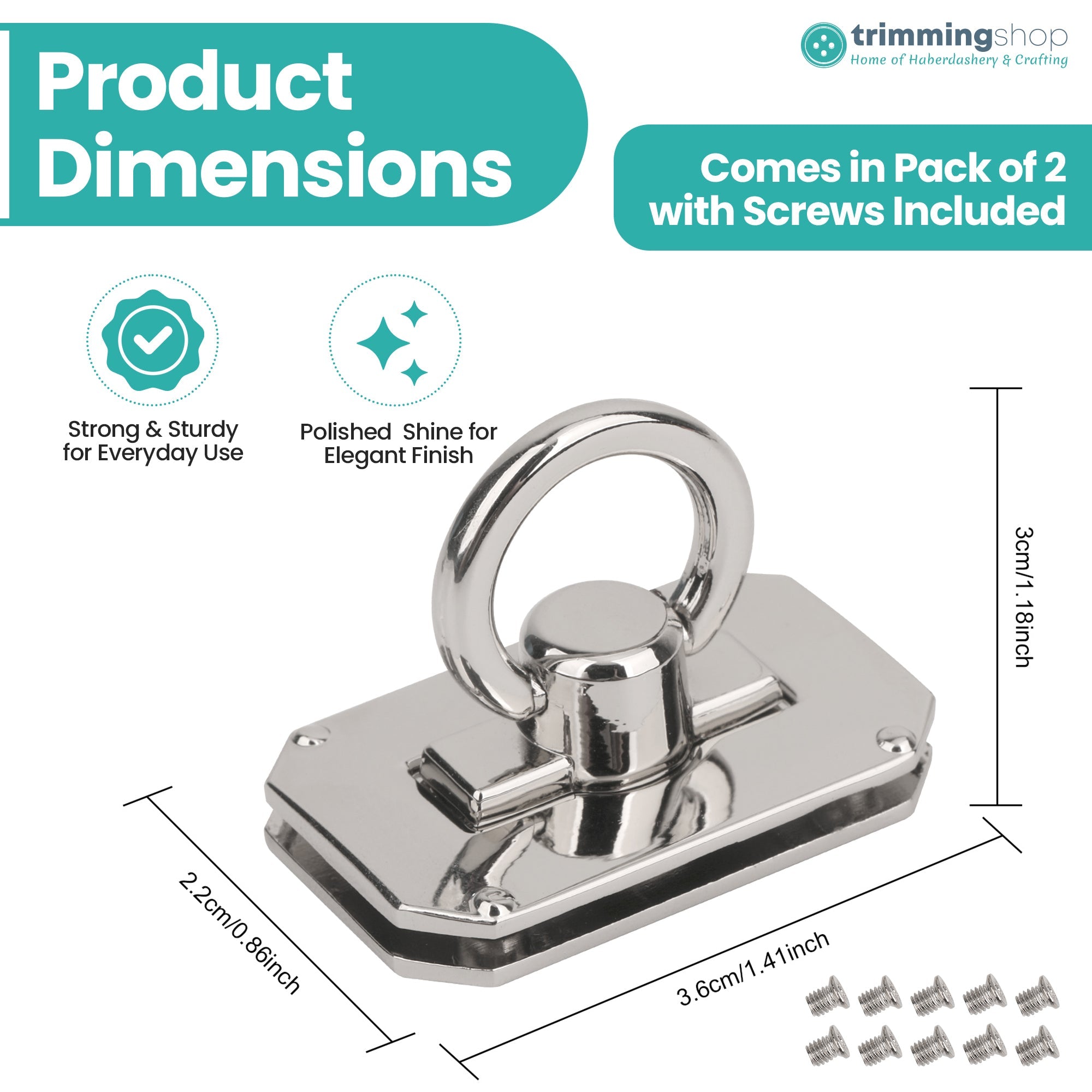 Rectangular Plate Covers with D-Ring Handles - Set of 2