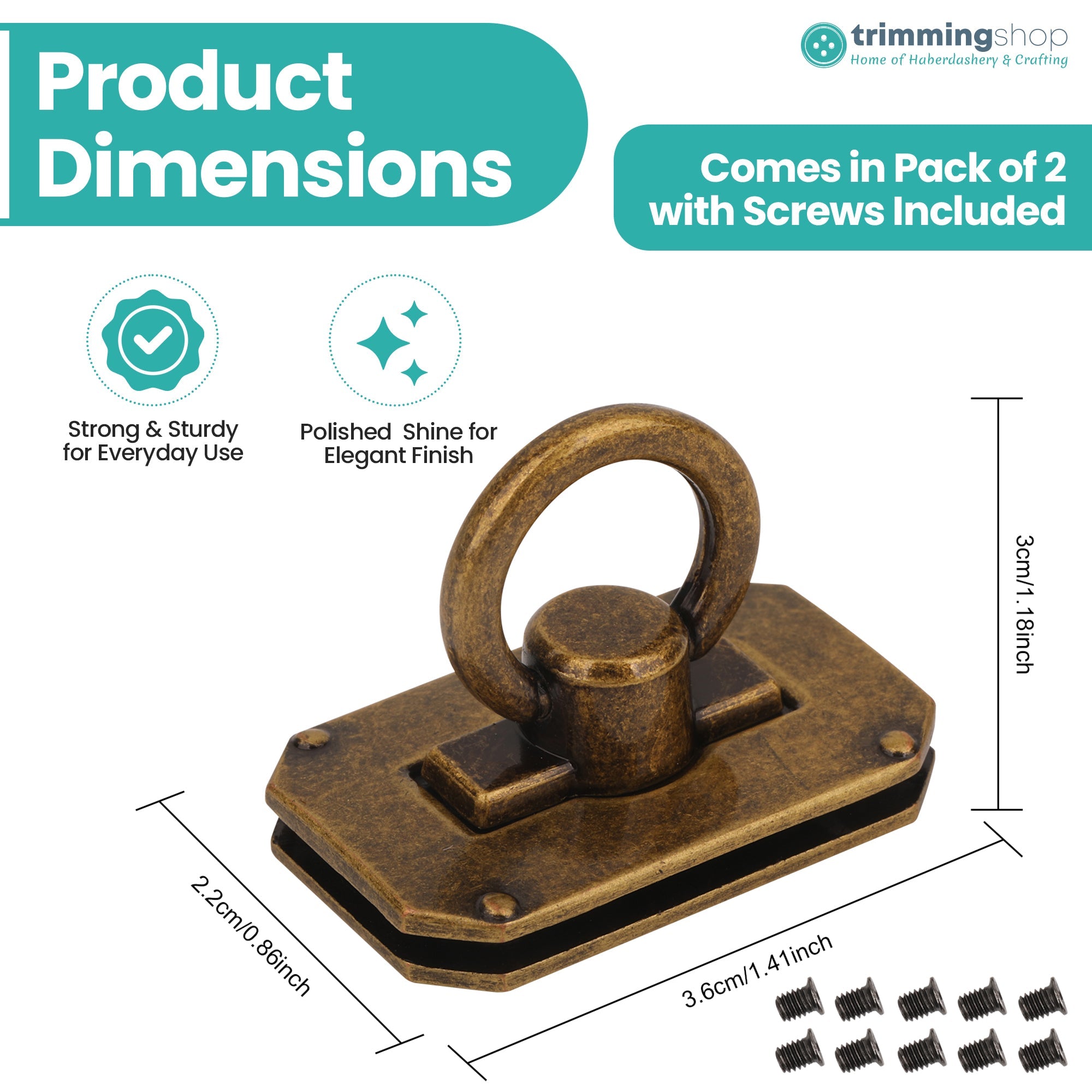 Rectangular Plate Covers with D-Ring Handles - Set of 2