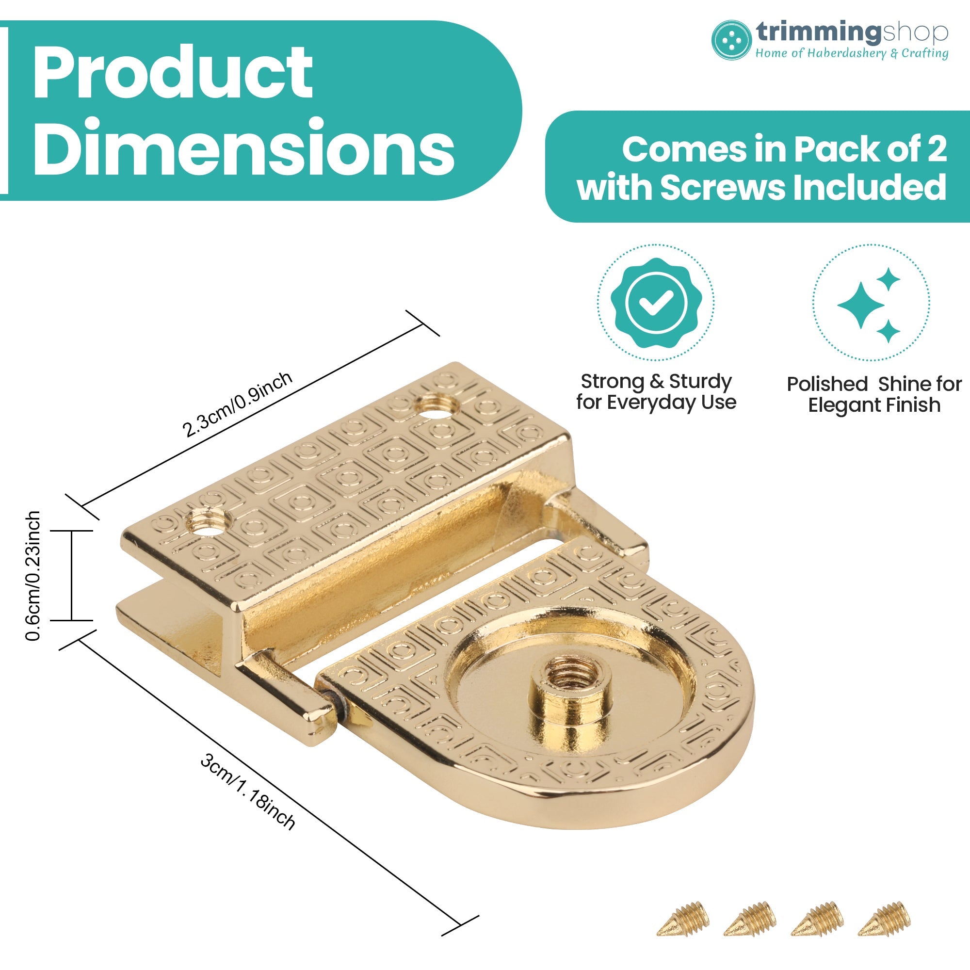 Rectangular Edge Lock Plates - Set of 2