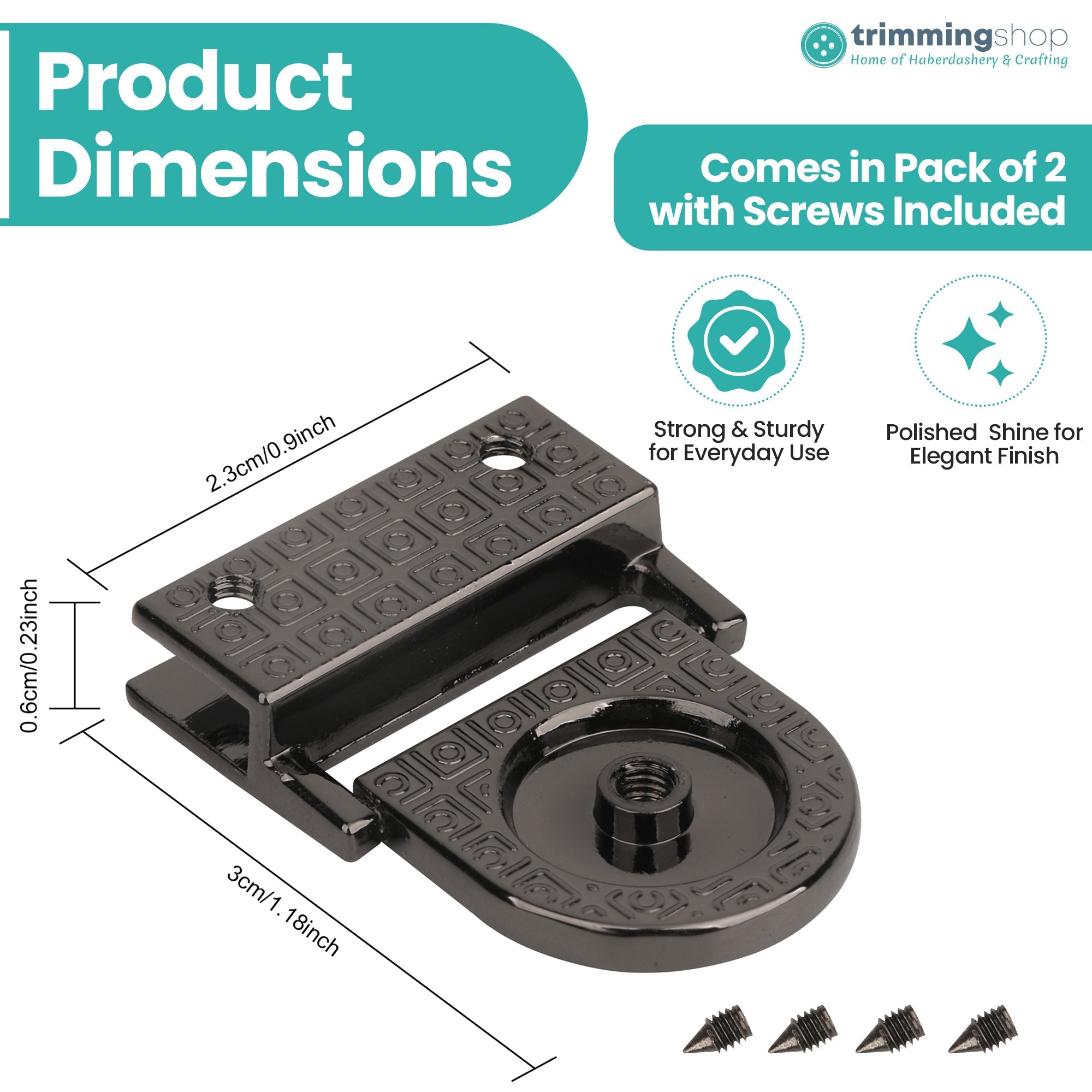 Rectangular Edge Lock Plates - Set of 2