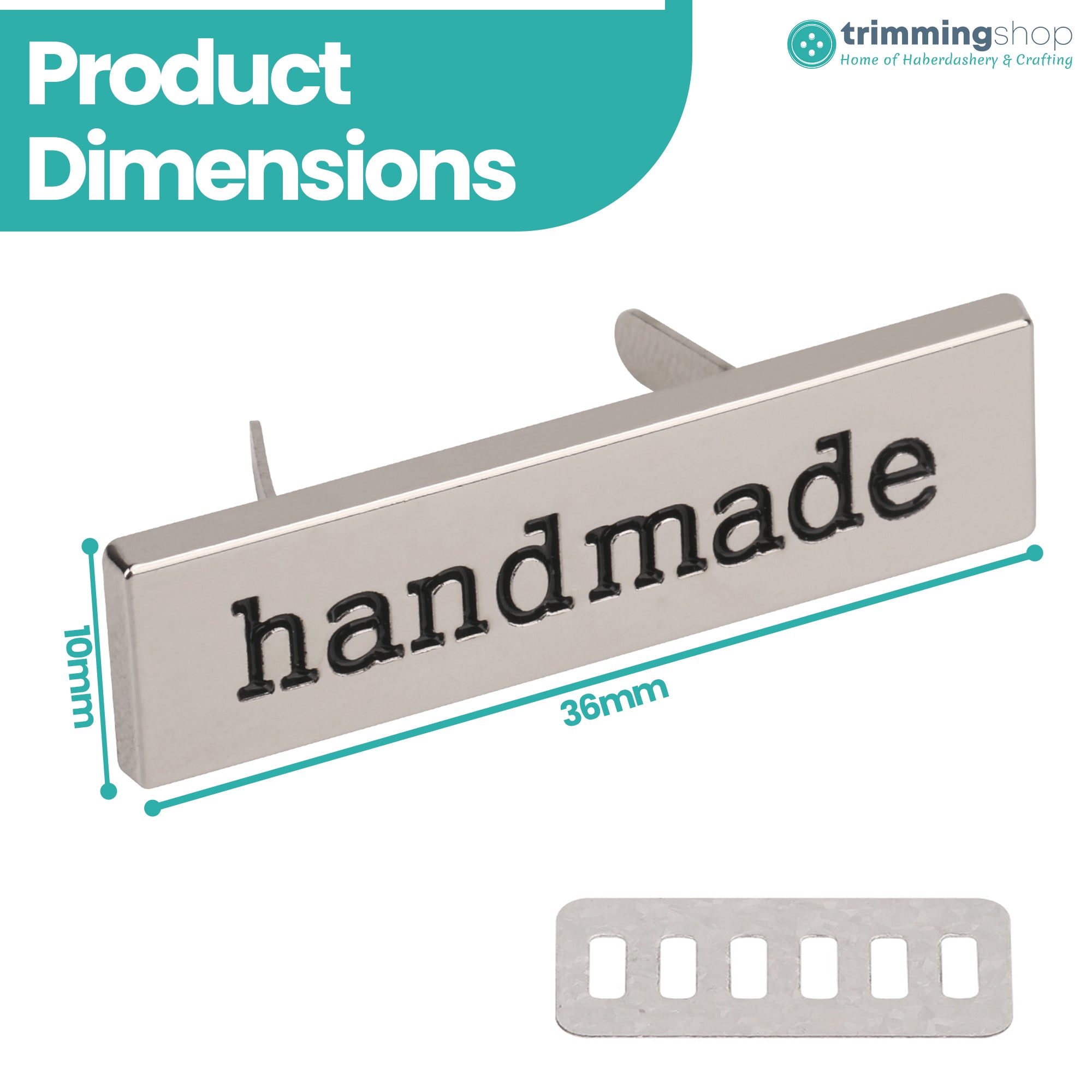 Handmade Metal Labels For Bags– 3.5cm x 1cm (Pack of 5)