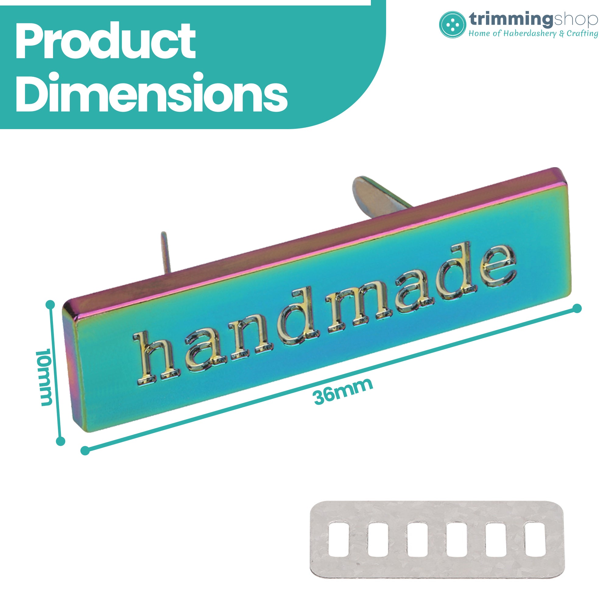 Handmade Metal Labels For Bags– 3.5cm x 1cm (Pack of 5)