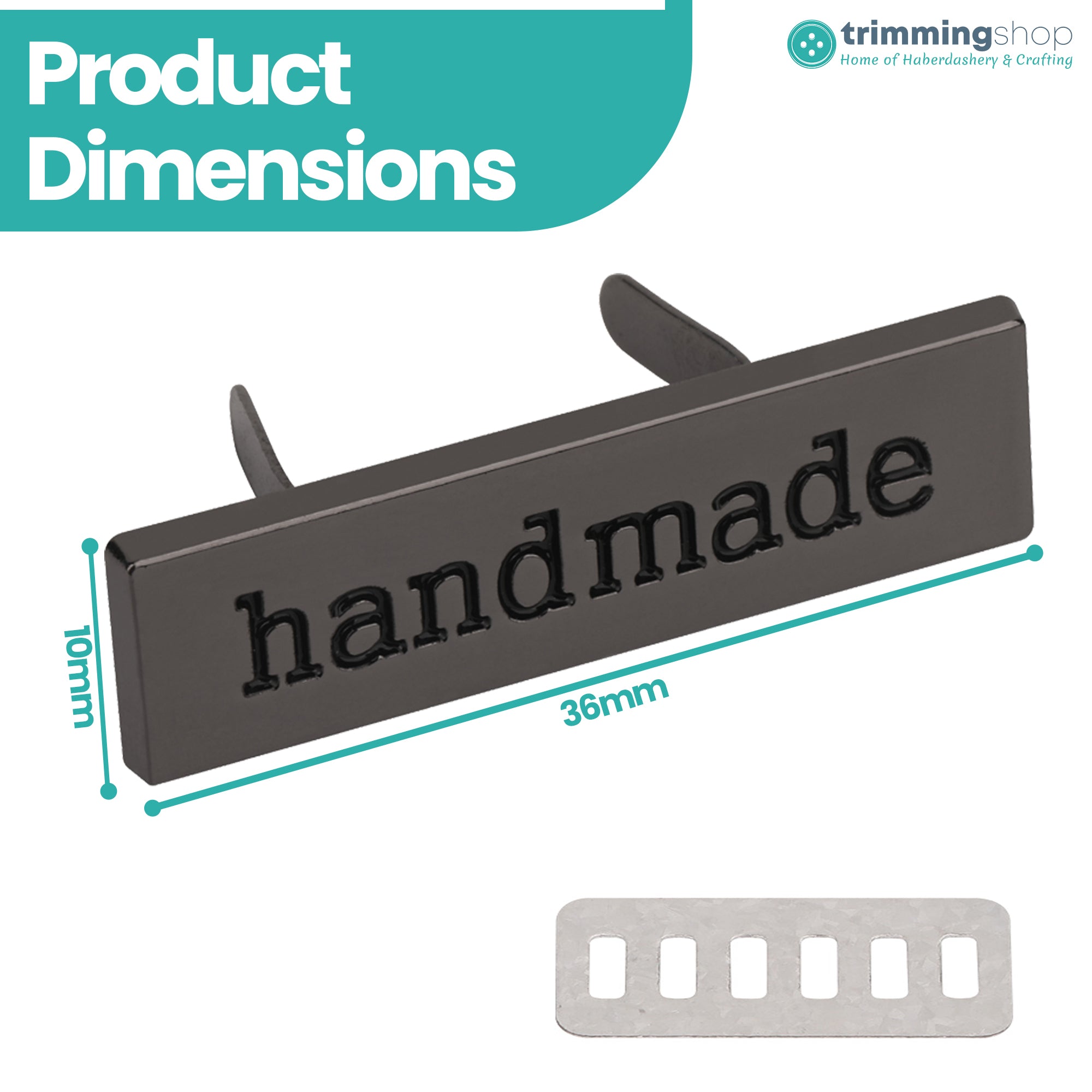 Handmade Metal Labels For Bags– 3.5cm x 1cm (Pack of 5)