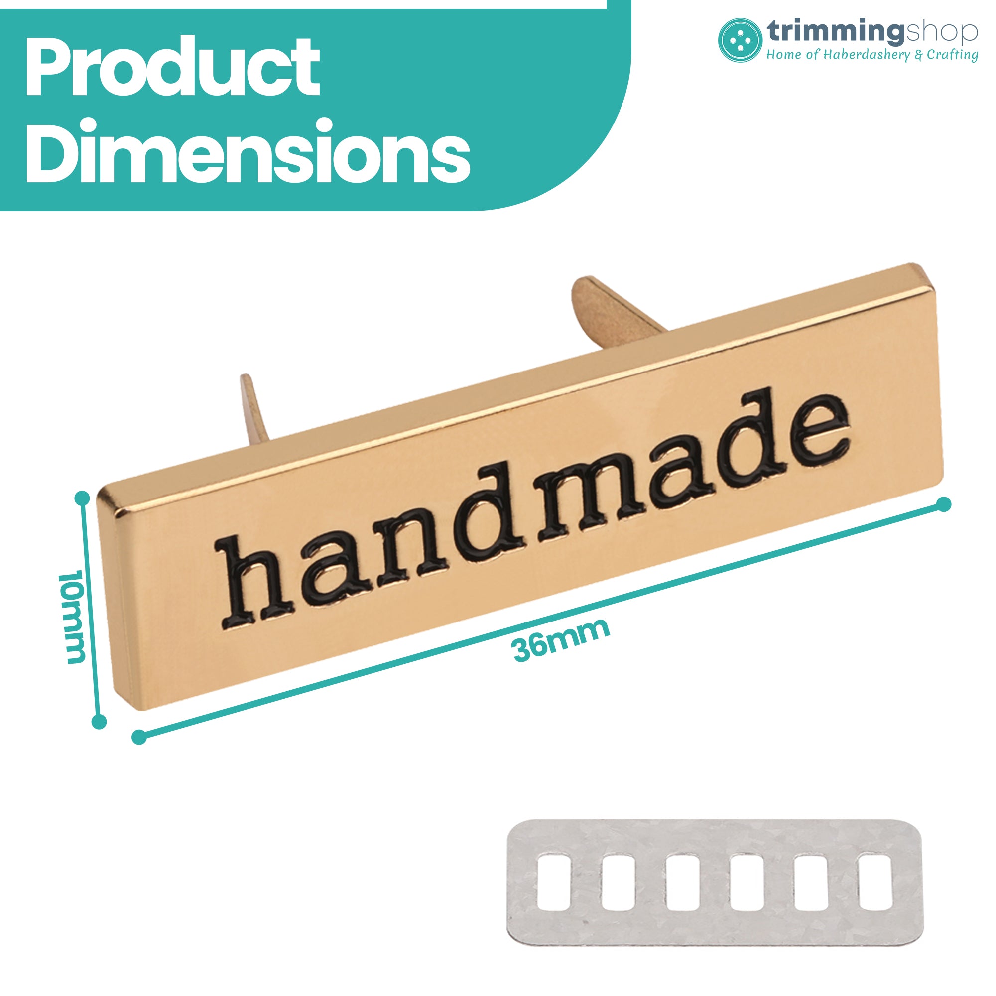 Handmade Metal Labels For Bags– 3.5cm x 1cm (Pack of 5)