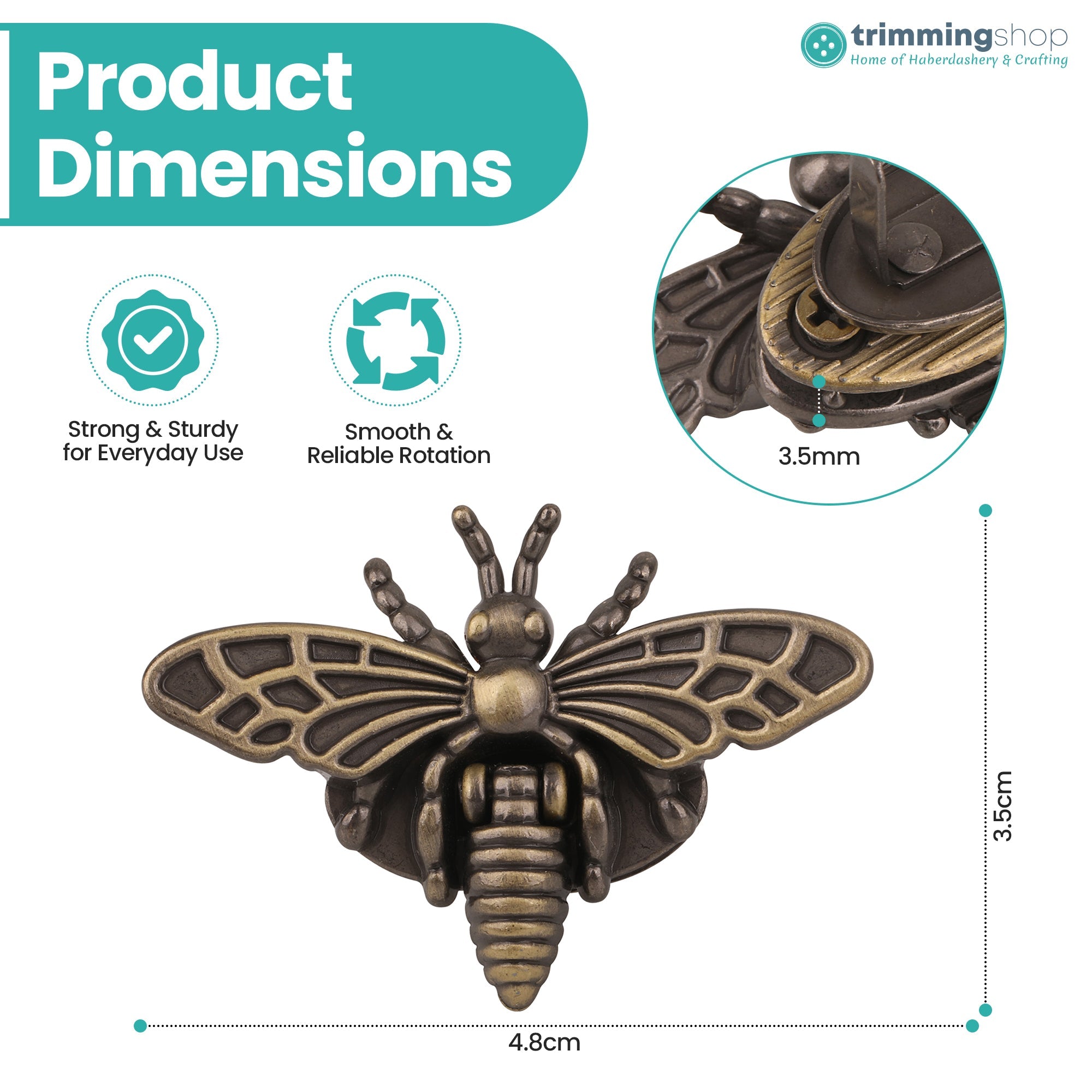 Bee-Shaped Twist Turn Lock for Bags