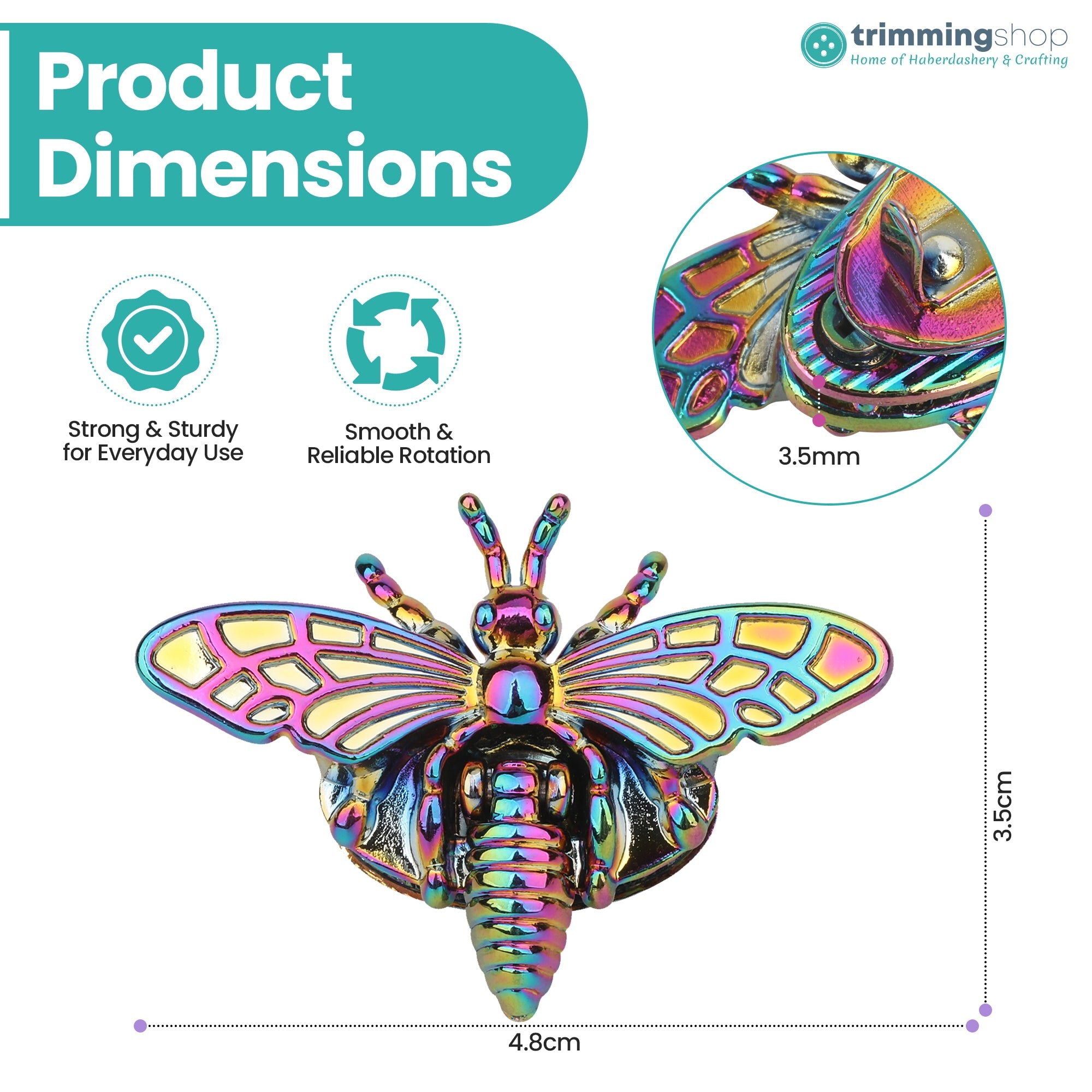 Bee-Shaped Twist Turn Lock for Bags